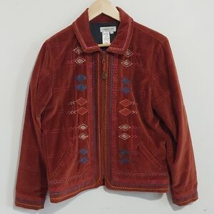 Coldwater Creek Velvet Embroidered Jacket